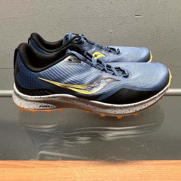 Saucony Blue and Yellow Trail Shoes - Picture 1 of 8